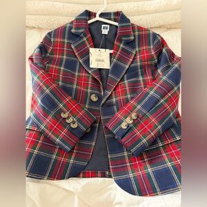 Janie and Jack Multicolor Plaid Blazer